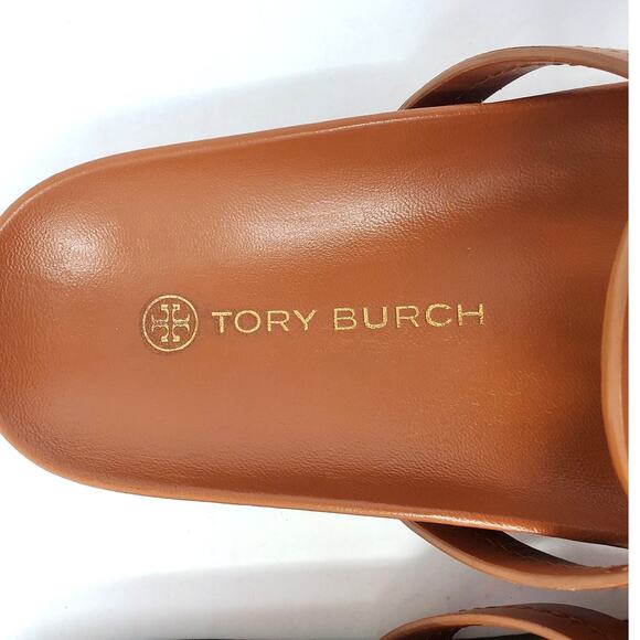 Tory Burch Miller Cloud Thong Sandals Calf Leather Aged Camello Brown Size 9.5 M - Picture 8 of 10